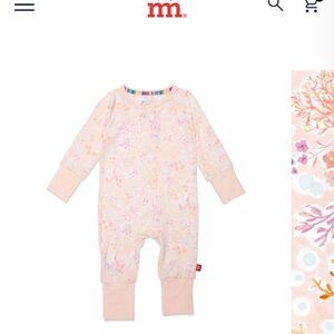 coral floral modal magnetic grow with me convertible coverall